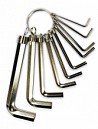 JUEGO DE LLAVES HEXAGONALES T/LLAVERO 10PCS NICKEL