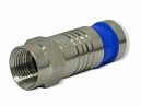 CONECTOR COAXIAL PRESION RG-6 GRUESO AZUL