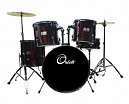 BATERIA ACUSTICA 5PCS COMPLETO ROJO VINO