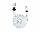 CABLE USB MACHO X MICRO USB T/PLANO BLANCO 1.5MT