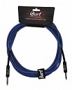 CABLE P/GUITAR. 1 PLUG 6.3MN X LADO TRANSP. AZUL 4.5MT