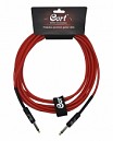 CABLE P/GUITAR. 1 PLUG 6.3MN X LADO TRANSP. ROJO 4.5MT