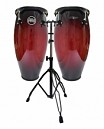 SET DE CONGA 11+12 ECONOMICO (1/2+2/2) ROJO VINO BURST - NET