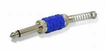 PLUG 6.3 MONO METALICO C/RESORTE AZUL