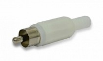 PLUG RCA PLASTICO BLANCO