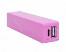 CARGADOR PORTATIL USB C/CABLE 2200MA ROSADO
