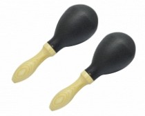 MARACAS DE PLASTICO NEGRO X2