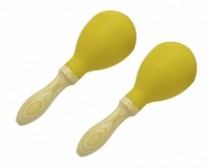 MARACAS DE PLASTICO AMARILLO X2