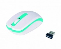 MOUSE INAL. 2.4G C/NANO RECEPTOR BLANCO-AZUL