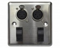 PLACA DE PARED C/2 JACK CANON (XLR)/SEGURO DE CABLE