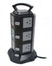 REGLETA T/TORRE 3 PISOS/11 TOMAS/2 USB BLANCO 1.7MT