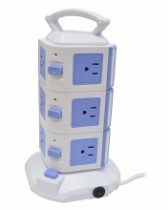 REGLETA T/TORRE 3 PISOS/11 TOMAS/2 USB BLANCO 1.7MT