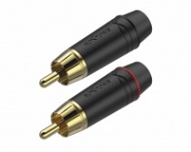PLUG RCA METALICO NEGRO-DORADO R/N X 2P